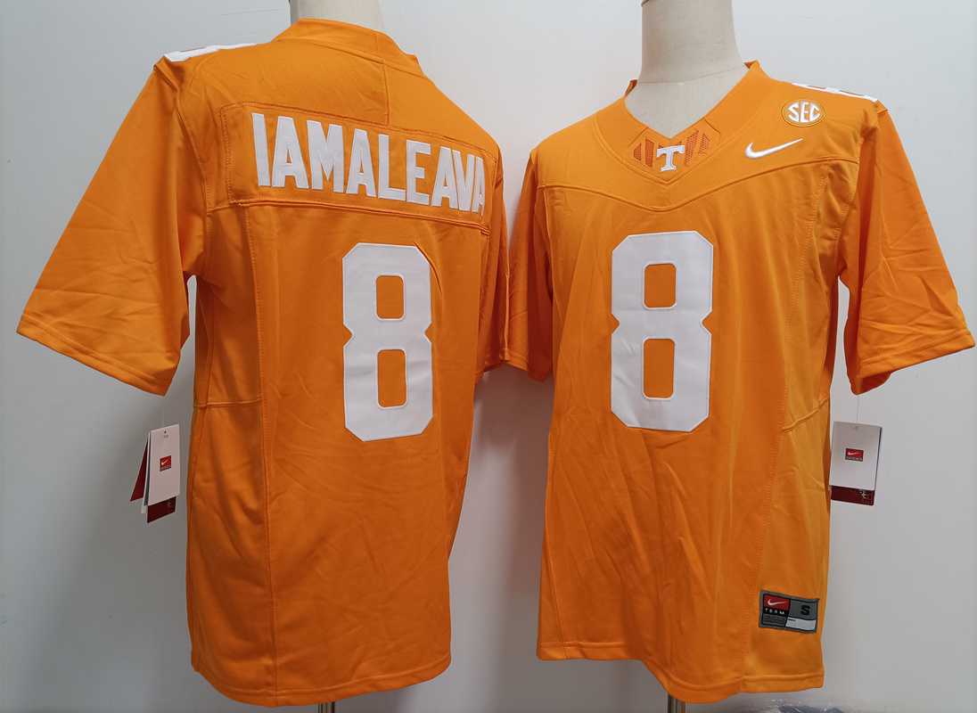 Mens Tennessee Volunteers #8 Nico Iamaleava Orange Stitched Jersey